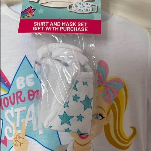 NICKELODEON JOJO SIWA Large (10/12) Shirt and Matching Mask - Picture 7 of 8